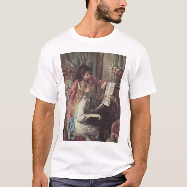 T-shirt Jeunes filles au piano par Pierre Renoir (Devant)