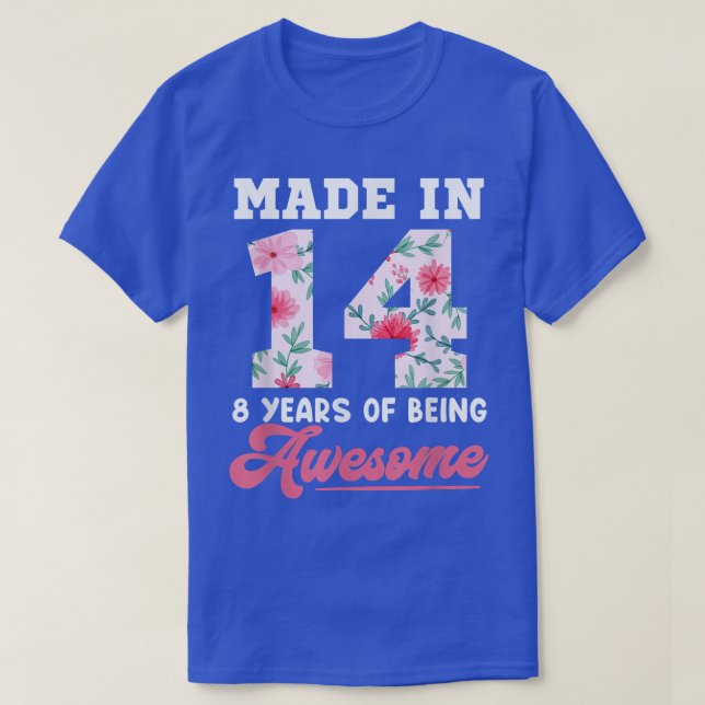 T-shirt Jeunes Filles De 8 Ans Ados Garçons Pour 8ème Anni (Design devant)