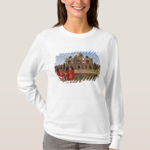T-shirt Jeunes Indiennes et tombeau d'Humayun, Delhi,