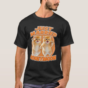 T-shirt Jeunes mariés Chats mignons Couple de lune de miel