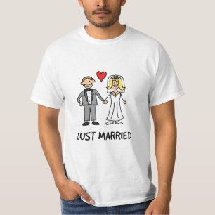T-shirt Jeunes mariés dessin animé de la mariée et du mari