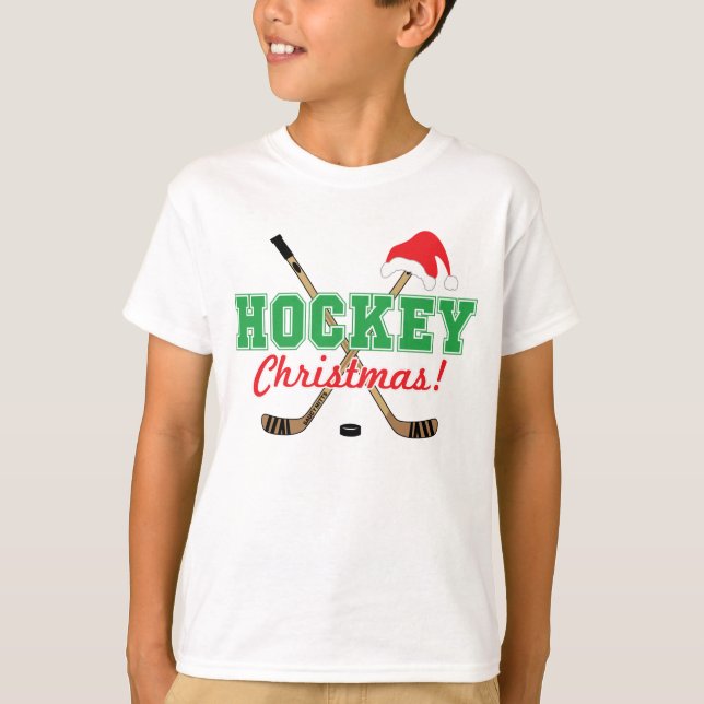 T-shirt Jeunesse de Noël de hockey (Devant)
