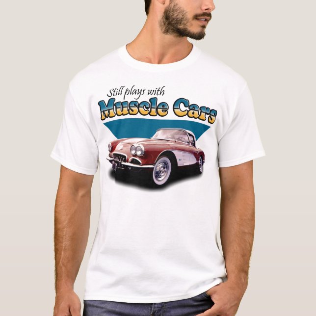 T-shirt Jeux avec des voitures de muscle (Devant)