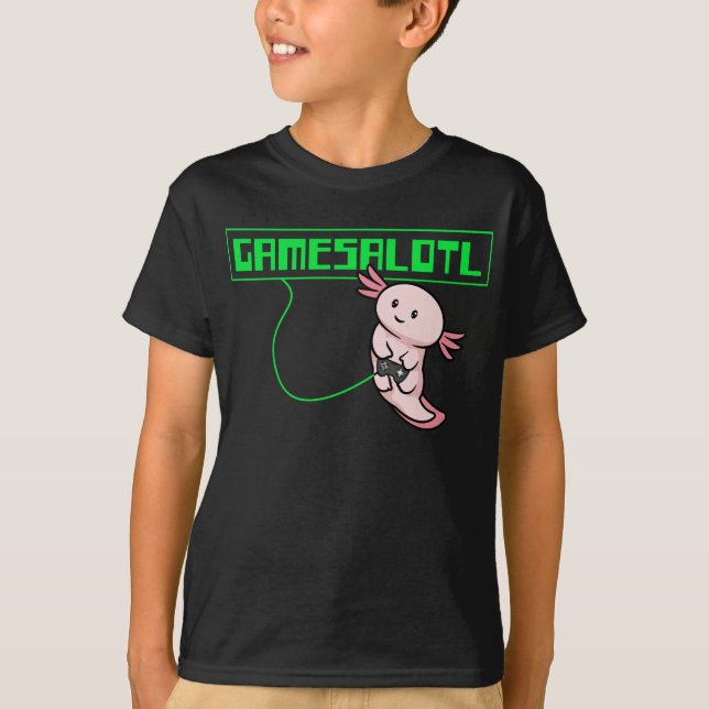 T-shirt Jeux Axolotl Gamesalotl Kawaii (Devant)