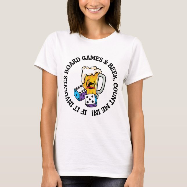 T-shirt Jeux de société et bière (Devant)
