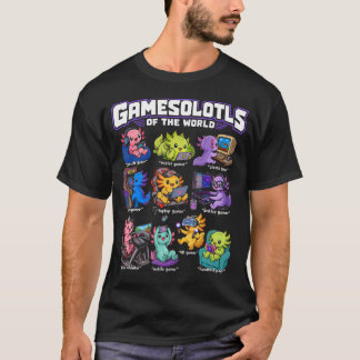 T-shirt Jeux de solotls du monde entier Axolotl de gamer d