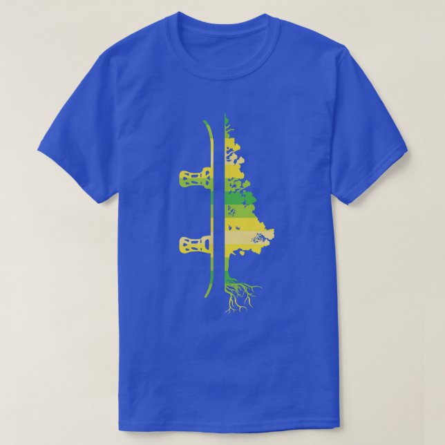 T-shirt Jeux d'hiver Funky Mountain Snowboard Pine Tree (Design devant)