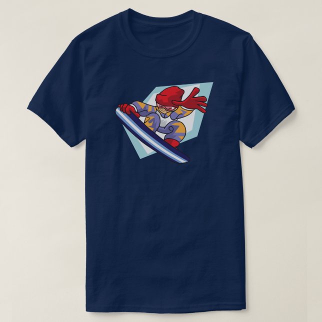 T-shirt Jeux d'hiver Snowboarder Anime Style Illustration (Design devant)