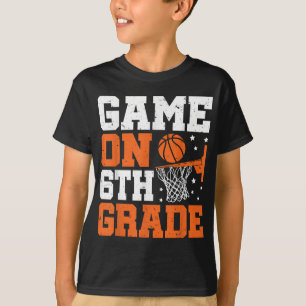 T-shirt Jeux Drôle Sur Le Basket De 6E Année Premier Jour 