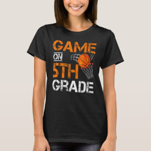 T-shirt Jeux Sur Le Basket De 5E Année Premier Jour De Sch
