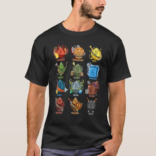 T-shirt Jeux Tablett Rôle Nerd Jouer Dice Jeu Jeu Jeu RPG (Devant)