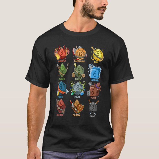 T-shirt Jeux Tablett Rôle Nerd Jouer Dice Jeu Jeu Jeu RPG (Devant)