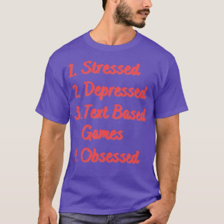T-shirt Jeux texte compressés Obsédés