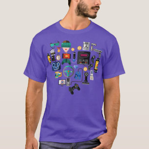 T-shirt jeux vidéo amour coeur joueur de jeux vidéo amateu