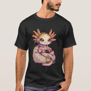 T-shirt Jeux Vidéo Axolotl Cute Kawaii fille Axolotl Gamer