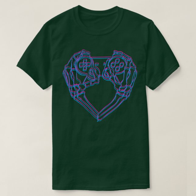 T-shirt Jeux vidéo coeur 3D (Design devant)