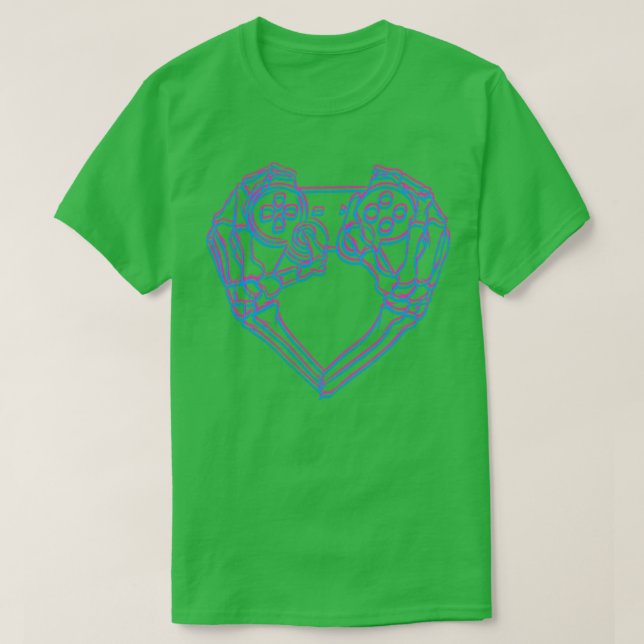 T-shirt Jeux vidéo coeur 3D (Design devant)