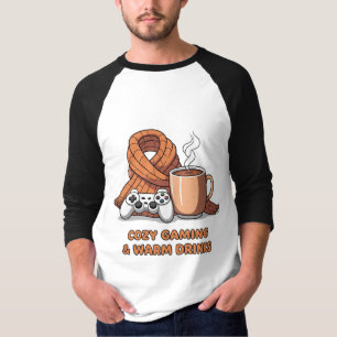 T-shirt Jeux vidéo confortables Boissons chaudes Rétro Gam