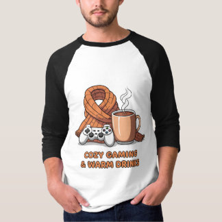 T-shirt Jeux vidéo confortables Boissons chaudes Rétro Gam