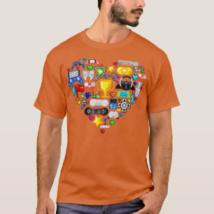 T-shirt Jeux Vidéo Contrôleur de jeu de forme cardiaque du