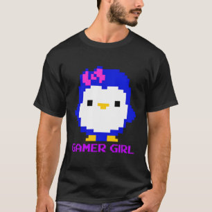 T-shirt Jeux Vidéo Cute Penguin Kawaii Caractère Gamer Gi