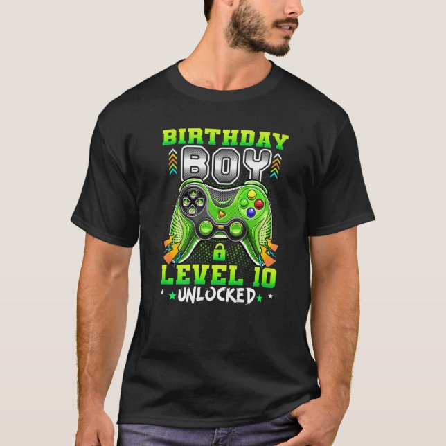 T-shirt Jeux Vidéo de 10 ans Niveau 10 Anniversaire B (Devant)