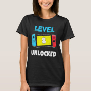 T-shirt Jeux vidéo de manette vintage niveau 8 débloqués