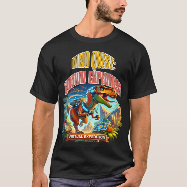 T-shirt Jeux Vidéo Dinosaur - Dino Quest Virtual (Devant)