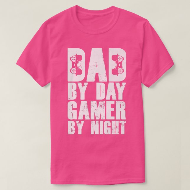 T-shirt Jeux Vidéo Drôle - Papa By Day Gamer By Night Prem (Design devant)