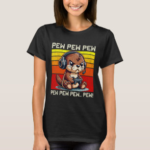 T-shirt Jeux vidéo drôles de Pew pour joueurs de loutre Vi