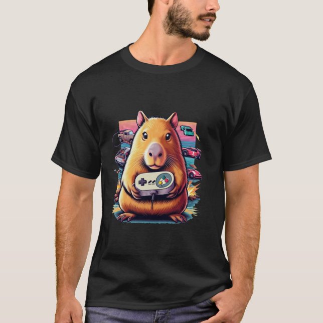 T-shirt Jeux Vidéo Lover Capybara Funny Jeux Vidéo Capyb (Devant)