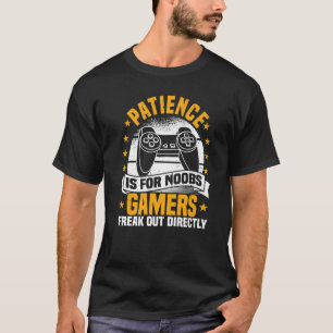 T-shirt Jeux Vidéo, Patience Est Pour Noobs, Contrôleur Ga