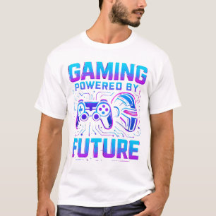 T-shirt Jeux vidéo propulsés par un design néon futuriste