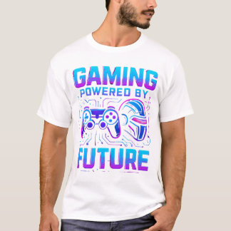 T-shirt Jeux vidéo propulsés par un design néon futuriste