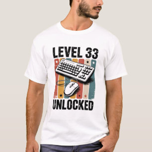 T-shirt Jeux vidéo rétro 33e anniversaire Niveau 33 débloq