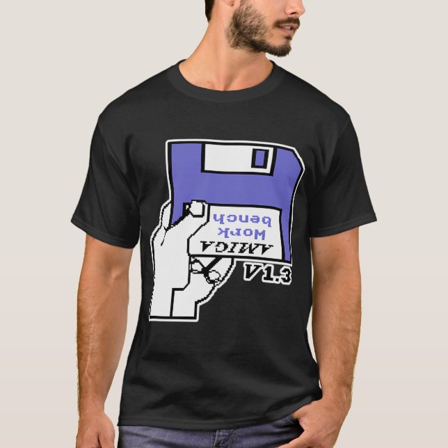 T-shirt Jeux vidéo rétro Commodore Amiga Workbench Insert (Devant)