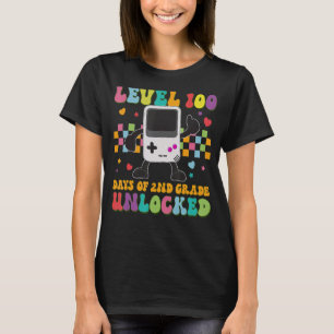 T-shirt Jeux Vidéo Rétro Niveau 100 Jours De 2E Année Unlo