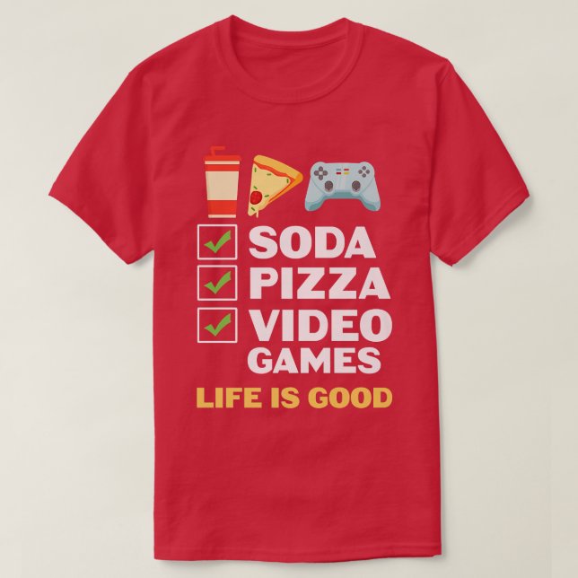T-shirt Jeux Vidéo Soda Pizza  (Design devant)