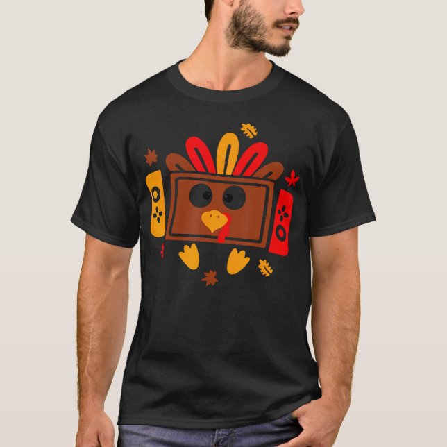 T-shirt Jeux Vidéo Thanksgiving Turquie Gamer Gaming Boys (Devant)