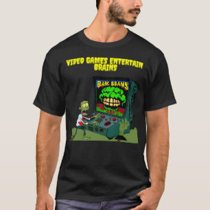 T-shirt Jeux Vidéo Tirer Votre Cerveau - Joueur Zombie