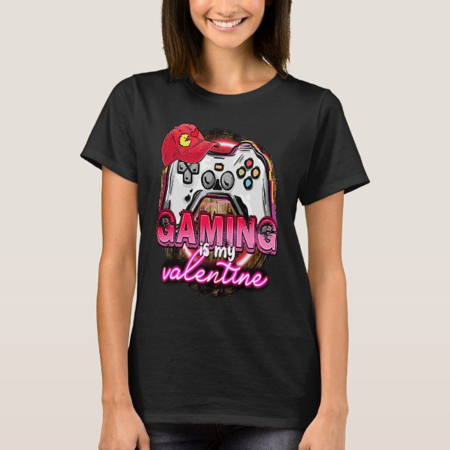 T-shirt Jeux Vidéo Valentines Jour Console Ventilateurs de (Devant)