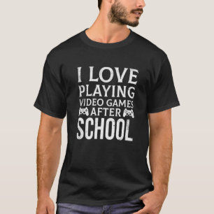 T-shirt Jeux Vidéos Jeux École Joueur Pour Garçons Filles
