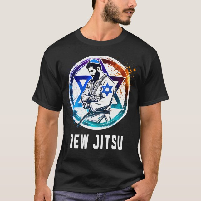 T-shirt Jew Jitsu Funny Jewish Martial Arts Bjj Brazilian  (Devant)