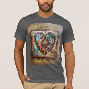 T-shirt Jewels And Stained Glass Heart Série Steampunk