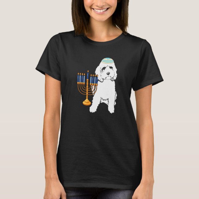 T-shirt Jewish Poodle Dog Menorah Hanukkah Pajamas Chanuka (Devant)