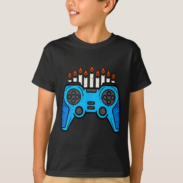 T-shirt Jewish Video Game Gamer Hanukkah Chanukah Men Boy  (Devant)