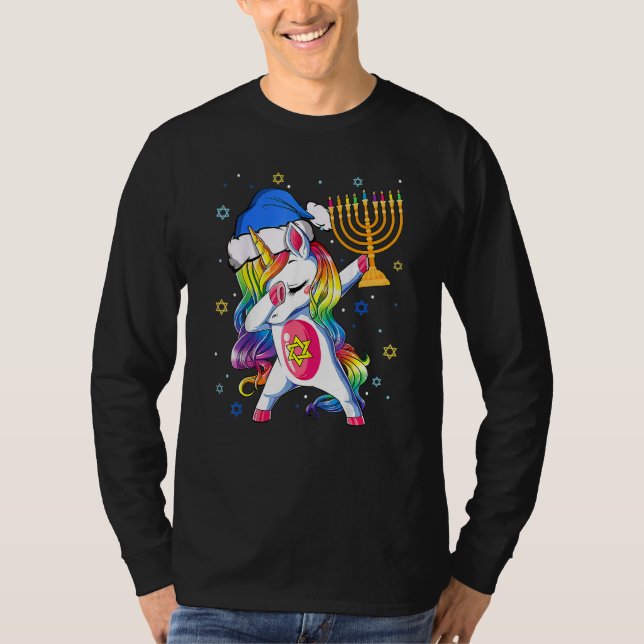 T-shirt Jewnicorn Hanukkah Unicorn Girl Women Pajamas (Devant)