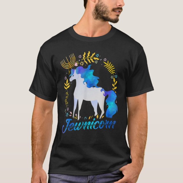 T-shirt Jewnicorn Jewish Unicorn Chanukah Hanukkah Jew (Devant)