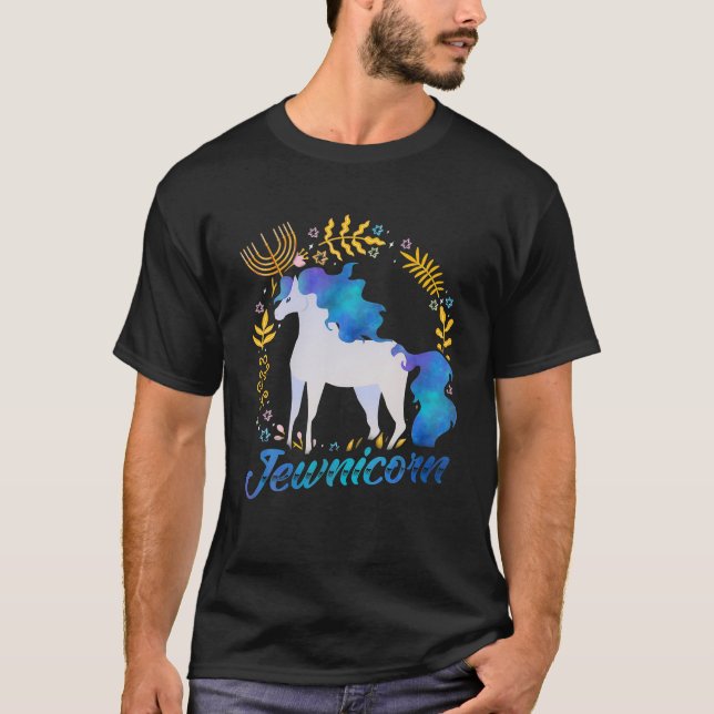 T-shirt Jewnicorn juive Unicorn Chanukah Hanoukka juif (Devant)