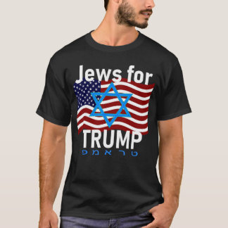 T-shirt Jews forrump American Flag Star of David Hebrew Su